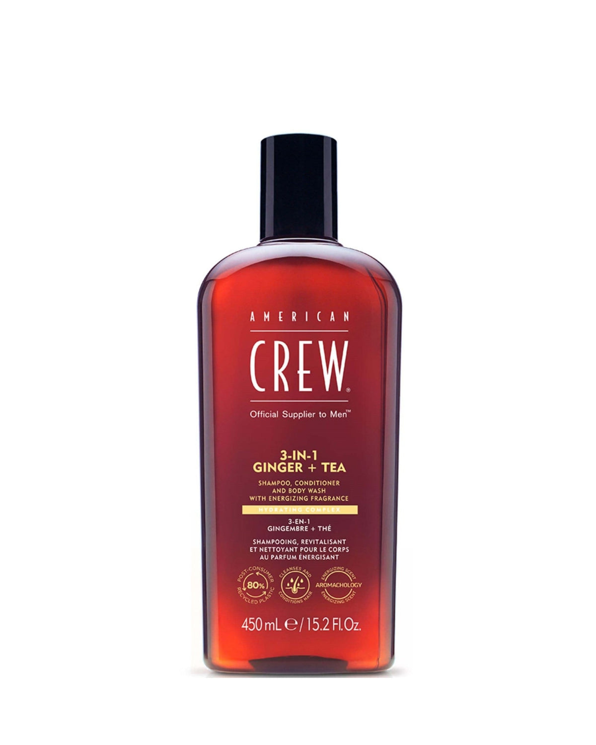 American Crew 3-in-1 Ginger + Tea Shampoo, Balsam & Bodyvask 450 ml